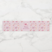 Roze Vlinder Verjaardagsfeest Water Fles Label Waterfles Etiket (Enkel label)