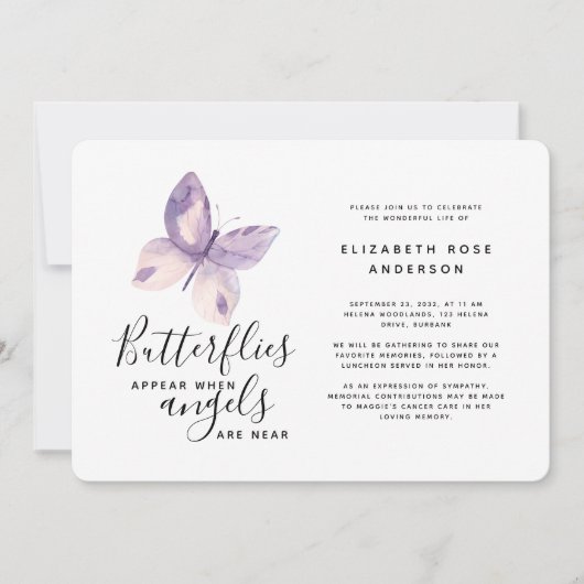 Roze vlinder | Viering van het leven Kaart (Voorkant)