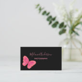 Roze Vlinder Visitekaartje (Staand voorkant)