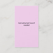 Roze vlinder visitekaartje (Achterkant)