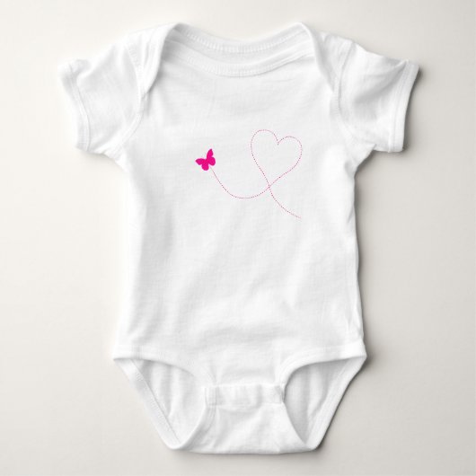 Roze Vlinder Vliegende Baby Bodysuit (Voorkant)