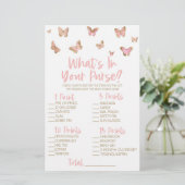 Roze vlinder wat in het paarse Vrijgezellenfeest s Briefpapier (Staand voorkant)