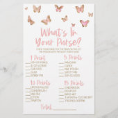 Roze Vlinder Wat Zit Er In De Tas Bruidsfeest Spel Briefpapier (Voorkant)