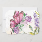 Roze Vlinder Waterverf Bloemen Verjaardag Kaart (Achterkant)