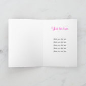 Roze vlinder wenskaart bedankkaart (Binnen)