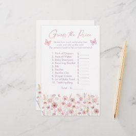 Roze Vlinder Wilde Bloemen Raad de Prijs Spel