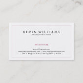 Roze Vlinder Witte Achtergrond Minimaal Ontwerp Visitekaartje (Achterkant)