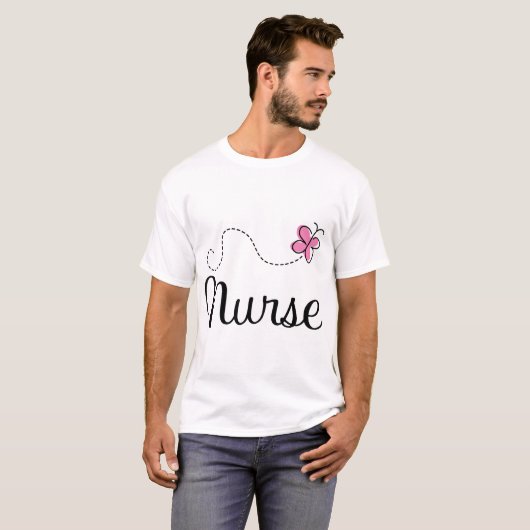 Roze vlinder zurse T-shirt met cadeau (Voorkant volledig)