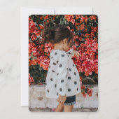 Roze vlinderbloembloemenuitnodiging kaart (Achterkant)