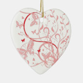 Roze vlinderbloemdraden keramisch ornament (Rechts)