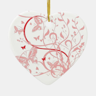 Roze vlinderbloemdraden keramisch ornament