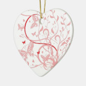 Roze vlinderbloemdraden keramisch ornament (Links)