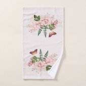 roze vlinderbloemen bad handdoek (Handdoek)