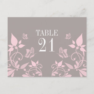 Roze vlinderbloemetnummer Briefkaart