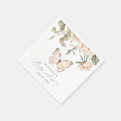 Roze vlinderbloemig Baby shower Servet (Hoek)