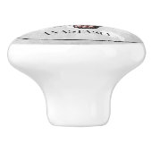 Roze vlinderbloemige gepersonaliseerde keramische keramische knop (Zijkant)