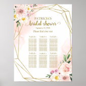 Roze vlinderbloemige gouden Vrijgezellenfeesten Poster (Voorkant)