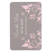 Roze vlinderbloemigen sparen de Datum Magnet Magneet (Verticaal)