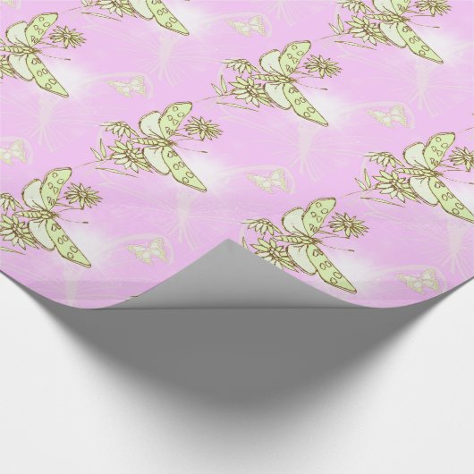 Roze vlinderbloemkarton voor de Limoen-vlinder Cadeaupapier (Hoek)