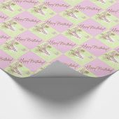 Roze vlinderbloemkarton voor Limoen Cadeaupapier (Hoek)