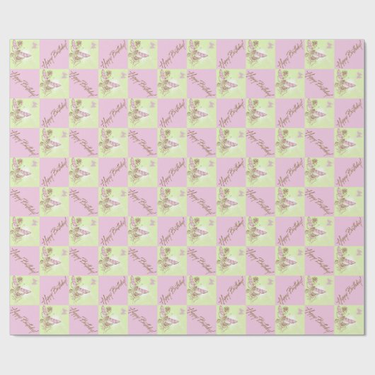 Roze vlinderbloemkarton voor Limoen Cadeaupapier (Vlak)