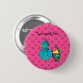 Roze vlinderbloemkjes ronde button 5,7 cm (Voorkant /achterkant)