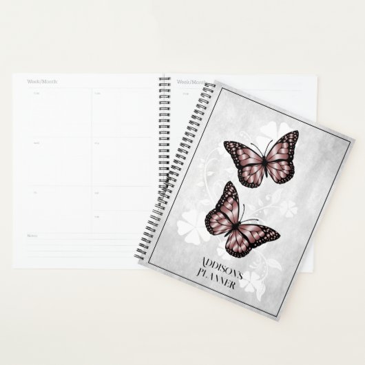 Roze vlinderbloemplank planner (Display)