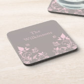 Roze vlinderbloemset voor Onderzetter (Linkerzijde)