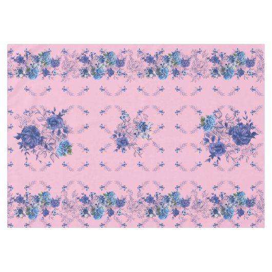 Roze vlinderbloemwei tafelkleed (Voorkant (Horizontaal))