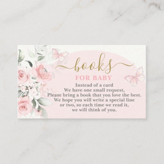 Roze Vlinderboeken voor Baby Girl Kaart (Voorkant)