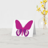 Roze vlinderbriefkaarten kaart (Gele Bloem)