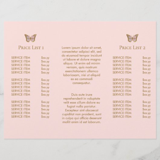 roze vlinderbrochure (Achterkant)