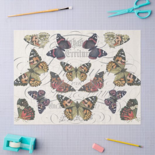 Roze vlinderdeeg tissuepapier (Craft)