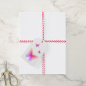  roze vlinderdruk cadeaulabel (Met Touw)