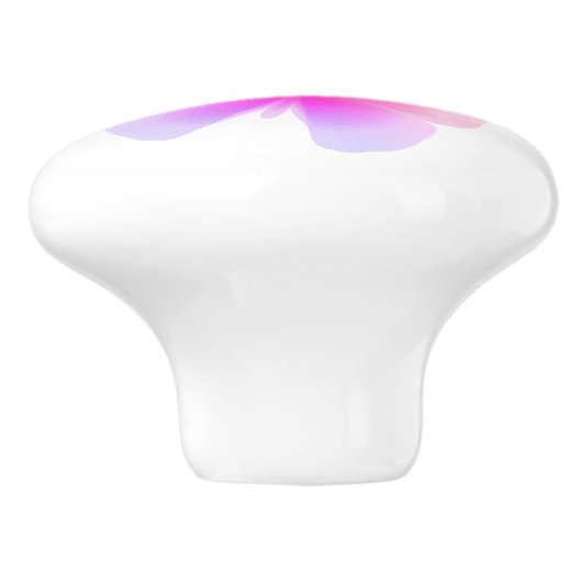  roze vlinderdruk keramische knop (Zijkant)