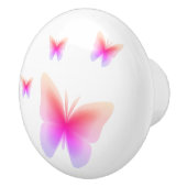  roze vlinderdruk keramische knop (Rechts)