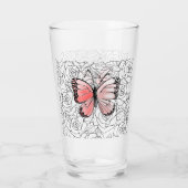 Roze Vlinderglas met Rozen Glas (Achterkant)