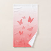 Roze vlinderhanddoeken, mooie vlinderbloemhandjes bad handdoek (Handdoek)
