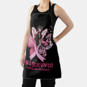 Roze vlinderhart Ik ben een overlevende borstkanke Schort (Insitu)