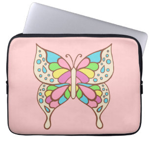 Roze vlinderhoes voor laptop laptop sleeve