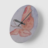 Roze vlinderkast ronde klok (Hoek)