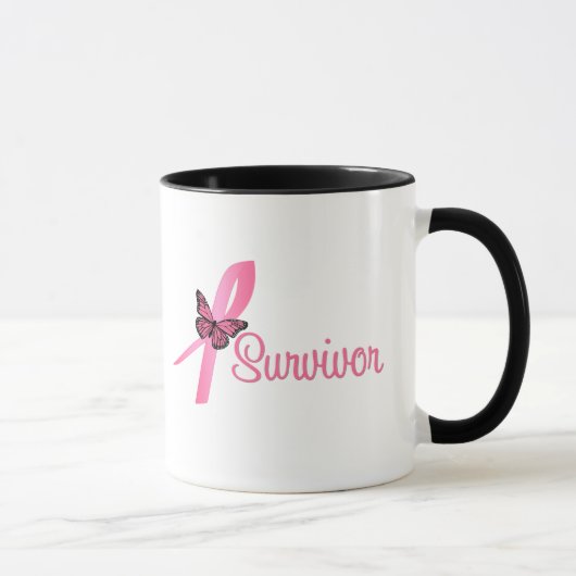 Roze Vlinderlint - Borstkanker Overlevende Mok (Rechts)