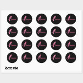 Roze Vlinderlint - Borstkanker Overlevende Ronde Sticker (Vel)