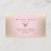 roze vlindermodel visitekaartje (Achterkant)