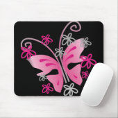 roze vlindermousepad muismat (Met muis)
