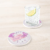   roze vlinderOnderzetter Zandsteen Onderzetter (Zijkant)