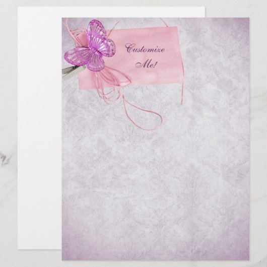 roze vlinderontwerp (Voorkant / Achterkant)