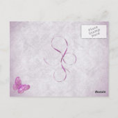 roze vlinderontwerp briefkaart (Achterkant)