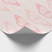 Roze vlinderpapier cadeaupapier (Hoek)