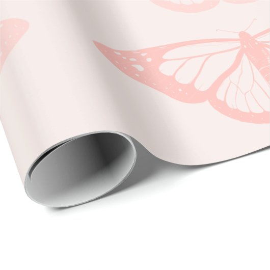 Roze vlinderpapier cadeaupapier (Rol Hoek)